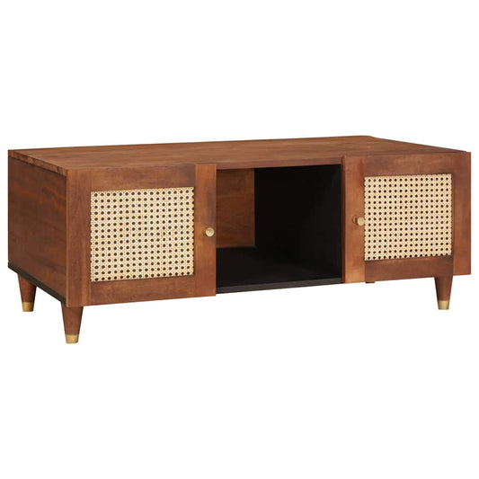 Coffee Tables Brown 100 x 54 x 40 cm Cane and solid mango wood