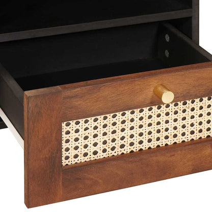 Coffee Tables Brown 80 x 54 x 40 cm Cane and solid mango wood