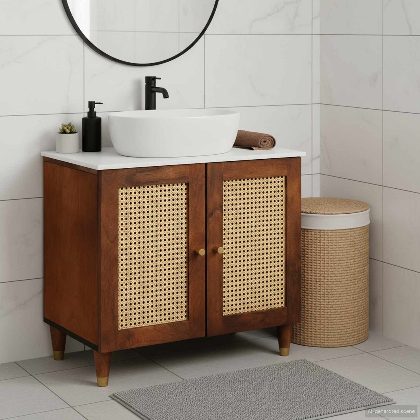 Sink cabinet with Shelf Brown 62 x 33 x 58 cm Engineered wood