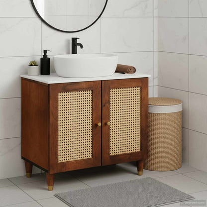 Sink cabinet with Shelf Brown 62 x 33 x 58 cm Engineered wood