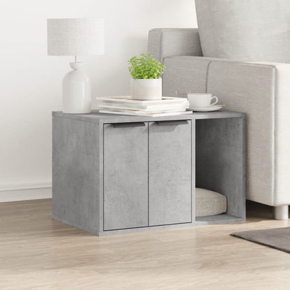 Cat Litter Box Enclosure Concrete Grey 60x40x40 cm Engineered Wood