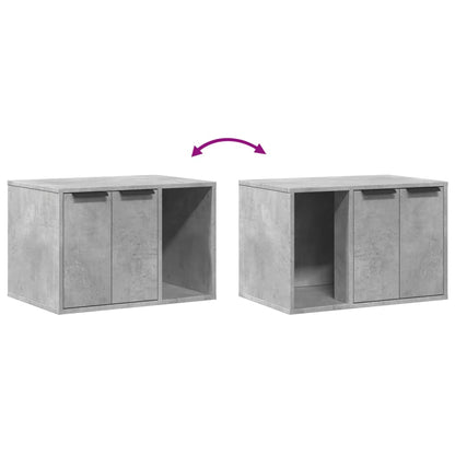 Cat Litter Box Enclosure Concrete Grey 60x40x40 cm Engineered Wood