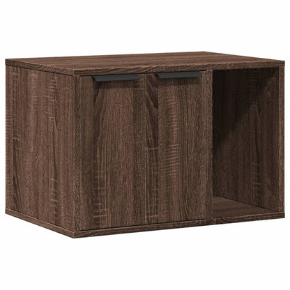 Cat Litter Box Enclosure Brown Oak 60x40x40 cm Engineered Wood