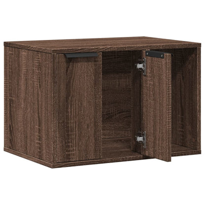 Cat Litter Box Enclosure Brown Oak 60x40x40 cm Engineered Wood