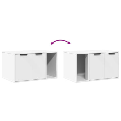 Cat Litter Box Enclosure White 80x50x45 cm Engineered Wood