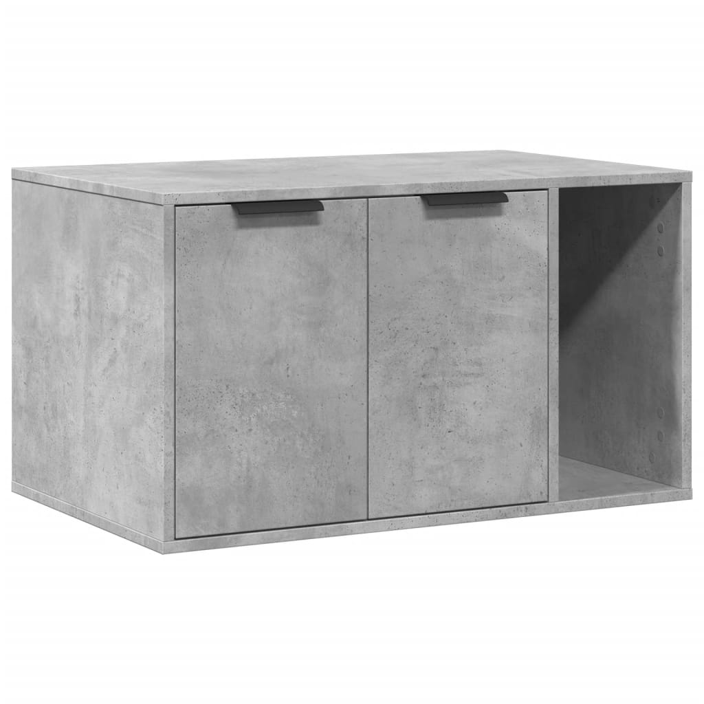 Cat Litter Box Enclosure Concrete Grey 80x50x45 cm Engineered Wood