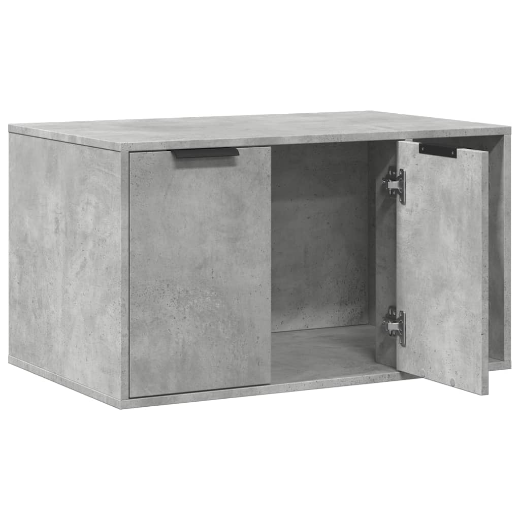 Cat Litter Box Enclosure Concrete Grey 80x50x45 cm Engineered Wood