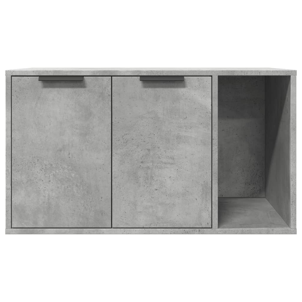 Cat Litter Box Enclosure Concrete Grey 80x50x45 cm Engineered Wood