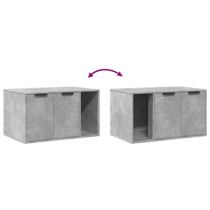 Cat Litter Box Enclosure Concrete Grey 80x50x45 cm Engineered Wood