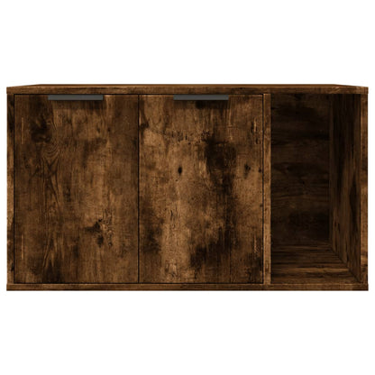 Cat Litter Box Enclosure Smoked Oak 80x50x45 cm Engineered Wood