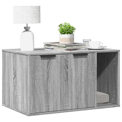 Cat Litter Box Enclosure Grey Sonoma 80x50x45 cm Engineered Wood