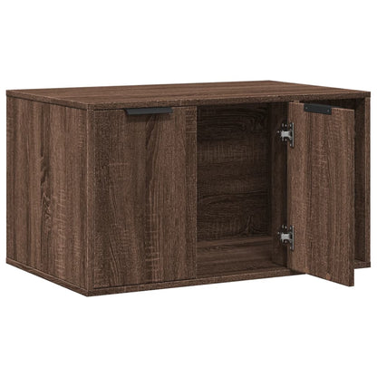 Cat Litter Box Enclosure Brown Oak 80x50x45 cm Engineered Wood