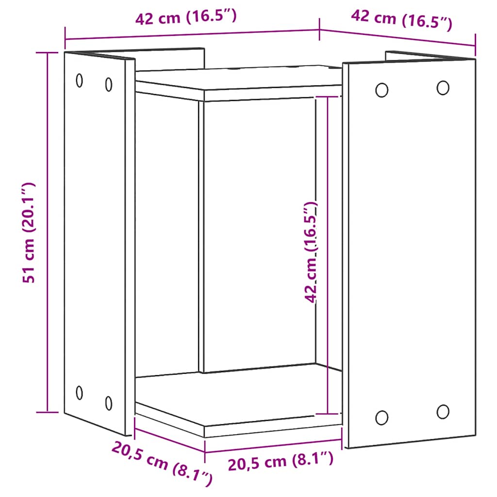 Cat Litter Box Enclosure Artisian Oak 42x42x51 cm Engineered Wood