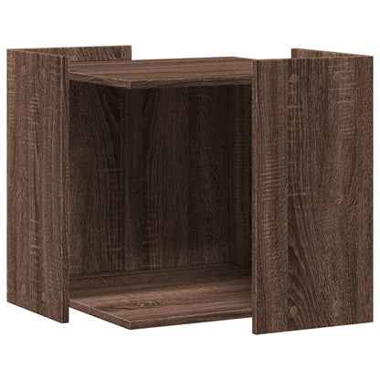 Cat Litter Box Enclosure Brown Oak 53x53x51 cm Engineered Wood