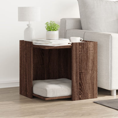 Cat Litter Box Enclosure Brown Oak 53x53x51 cm Engineered Wood