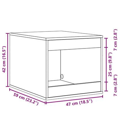 Cat Litter Box Enclosure Smoked Oak 47x59x42 cm Engineered Wood