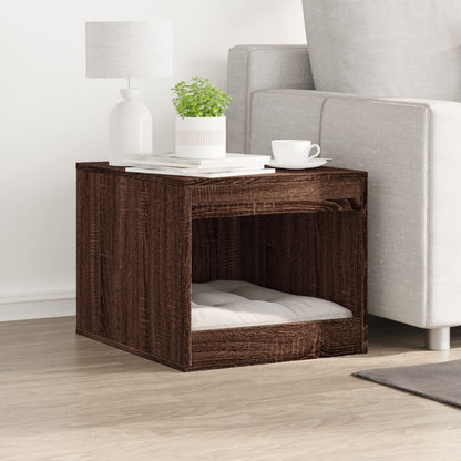Cat Litter Box Enclosure Brown Oak 47x59x42 cm Engineered Wood