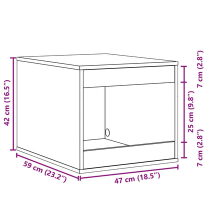 Cat Litter Box Enclosure Brown Oak 47x59x42 cm Engineered Wood