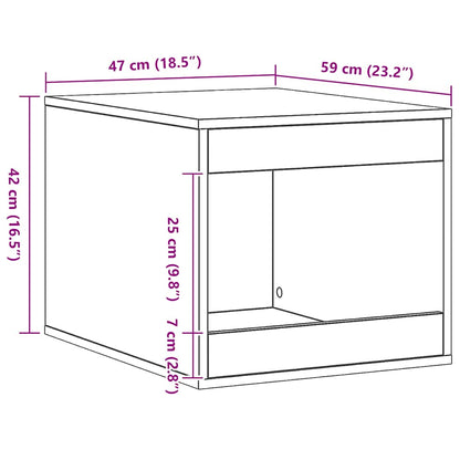 Cat Litter Box Enclosure Artisian Oak 47x59x42 cm Engineered Wood