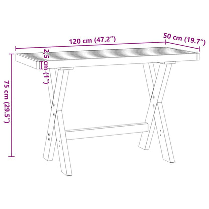 Desk NOAIN X-Shaped Legs 120x50x75 cm Solid Wood Pine