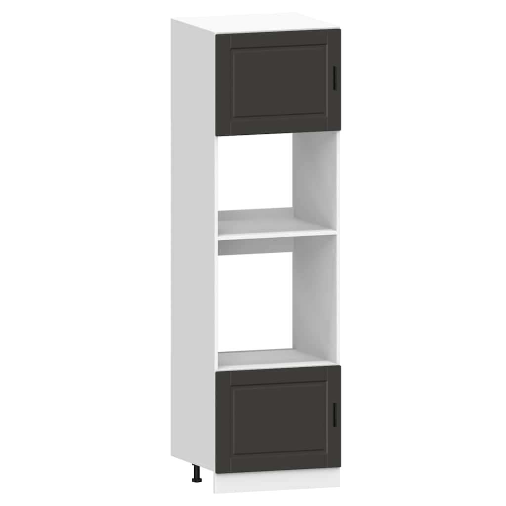 7 Piece Kitchen Cabinet Set Porto Black Engineered Wood