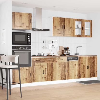 7 Piece Kitchen Cabinet Set Porto Old Wood Engineered Wood