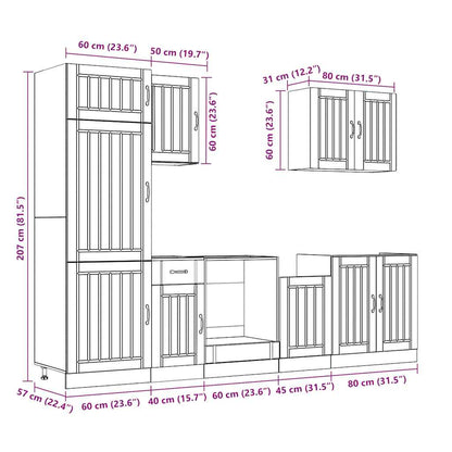 7 Piece Kitchen Cabinet Set Lucca Sonoma Oak Engineered Wood