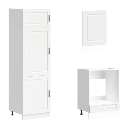 7 Piece Kitchen Cabinet Set Porto White Engineered Wood