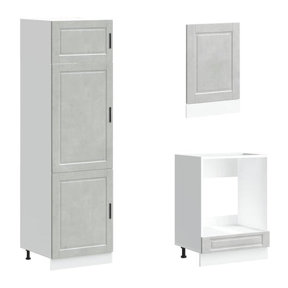 7 Piece Kitchen Cabinet Set Porto Concrete Grey Engineered Wood