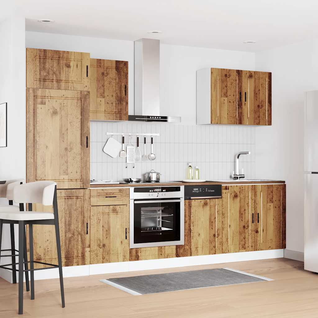 7 Piece Kitchen Cabinet Set Porto Old Wood Engineered Wood