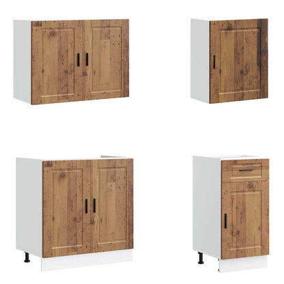 7 Piece Kitchen Cabinet Set Porto Old Wood Engineered Wood