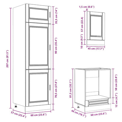 7 Piece Kitchen Cabinet Set Porto Old Wood Engineered Wood