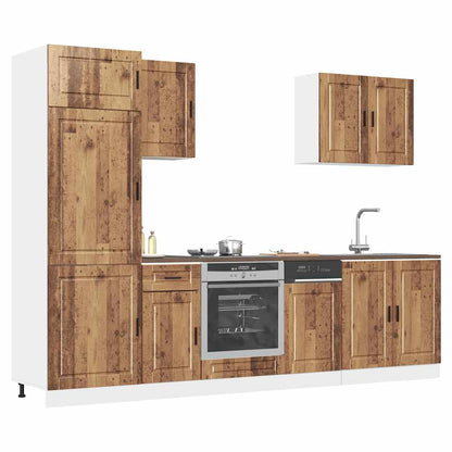 7 Piece Kitchen Cabinet Set Porto Old Wood Engineered Wood