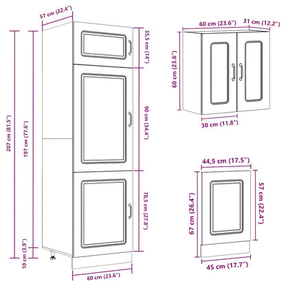 8 Piece Kitchen Cabinet Set Kalmar Grey Sonoma Engineered Wood