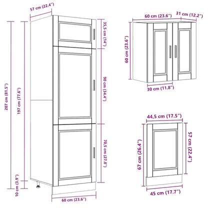 8 Piece Kitchen Cabinet Set Kalmar Old Wood Engineered Wood
