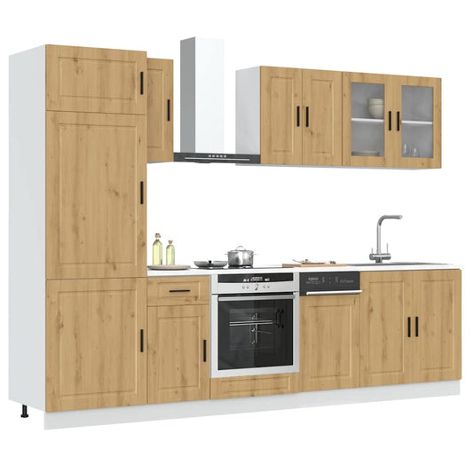 8 Piece Kitchen Cabinet Set Kalmar Artisan Oak Engineered Wood