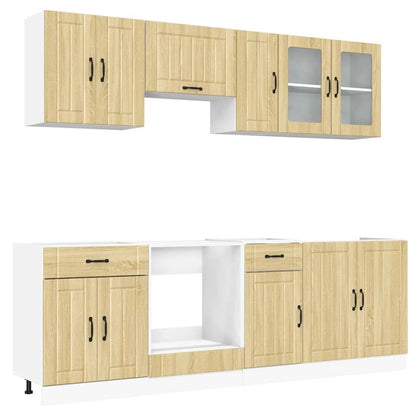 8 Piece Kitchen Cabinet Set Lucca Sonoma Oak Engineered Wood