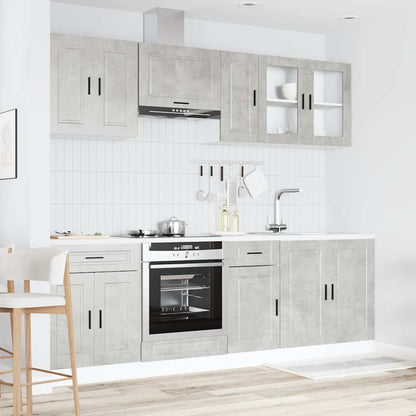 8 Piece Kitchen Cabinet Set Porto Concrete Grey Engineered Wood