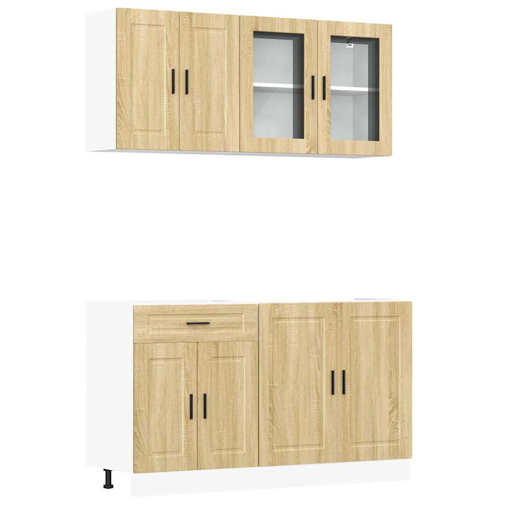 4 Piece Kitchen Cabinet Set Porto Sonoma Oak Engineered Wood