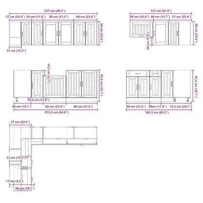 11 Piece Kitchen Cabinet Set Lucca Artisan Oak Engineered Wood