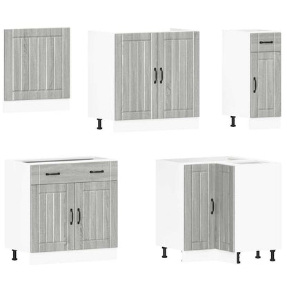 11 Piece Kitchen Cabinet Set Lucca Grey Sonoma Engineered Wood