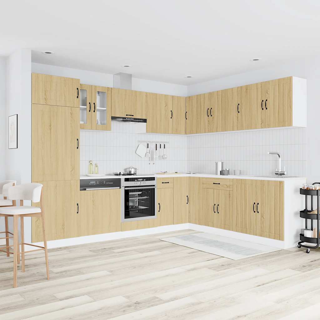 14 Piece Kitchen Cabinet Set Lucca Sonoma Oak Engineered Wood