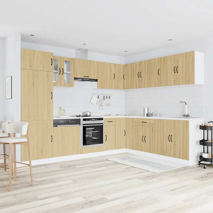 14 Piece Kitchen Cabinet Set Lucca Sonoma Oak Engineered Wood