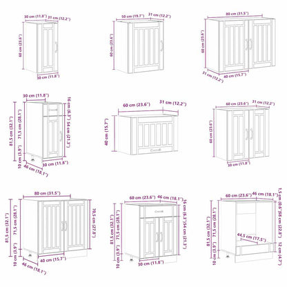14 Piece Kitchen Cabinet Set Lucca Grey Sonoma Engineered Wood