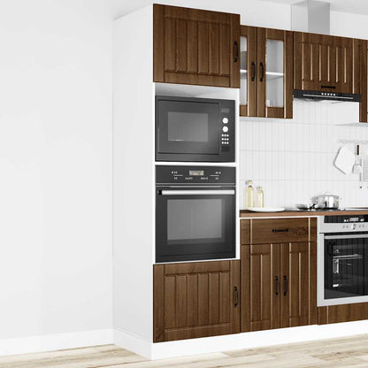 Oven Cabinets 2 pcs Lucca Brown Oak Engineered Wood