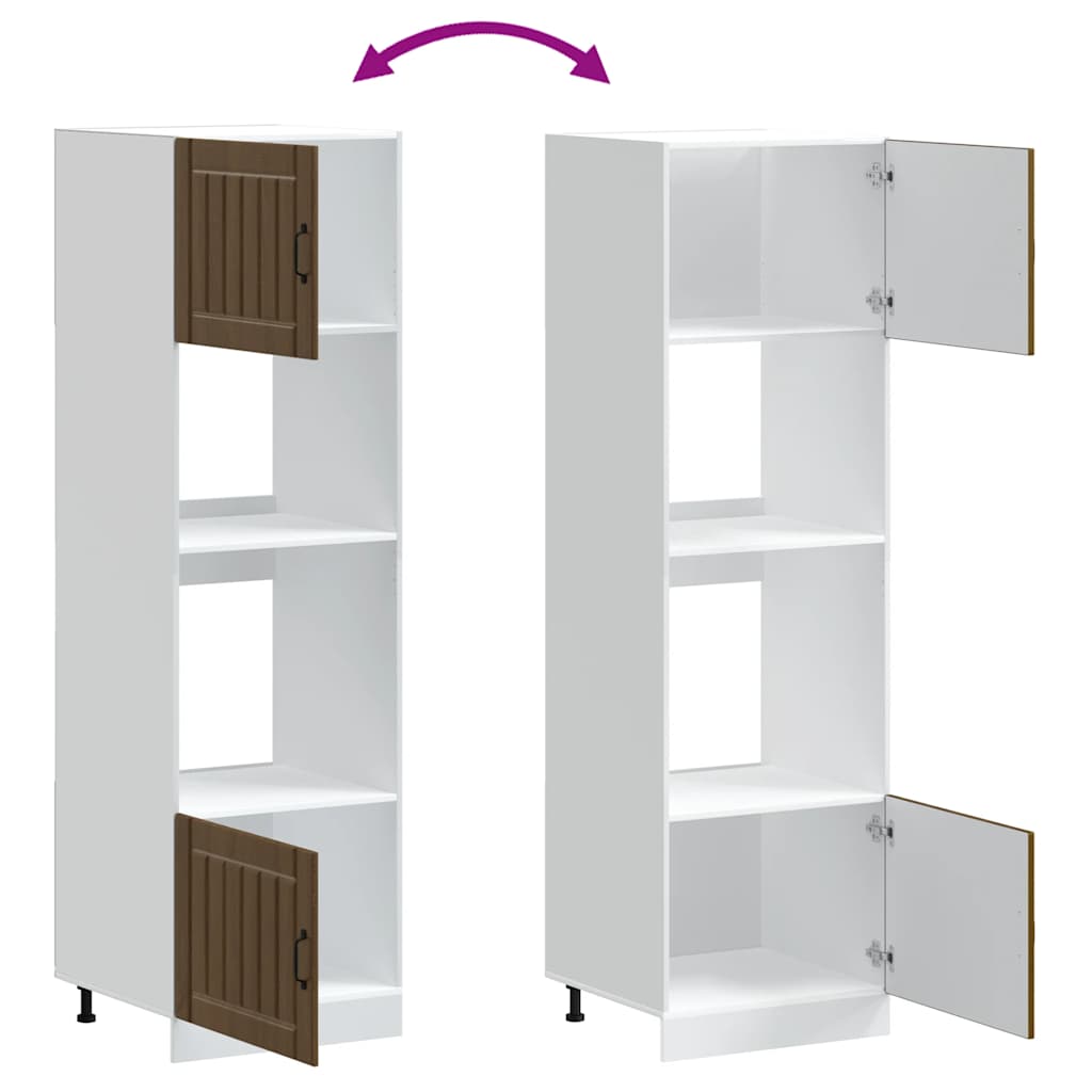 Oven Cabinets 2 pcs Lucca Brown Oak Engineered Wood