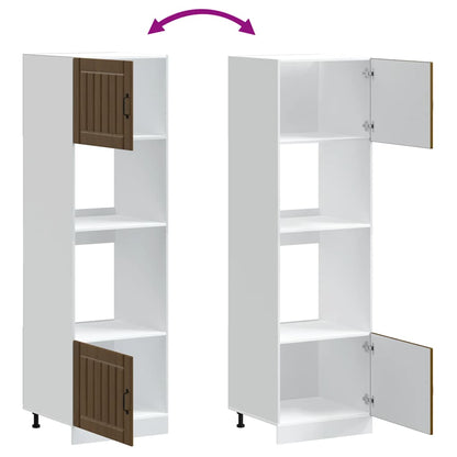 Oven Cabinets 2 pcs Lucca Brown Oak Engineered Wood