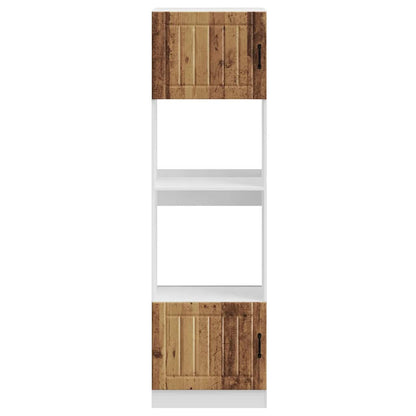 Oven Cabinets 2 pcs Lucca Old Wood Engineered Wood