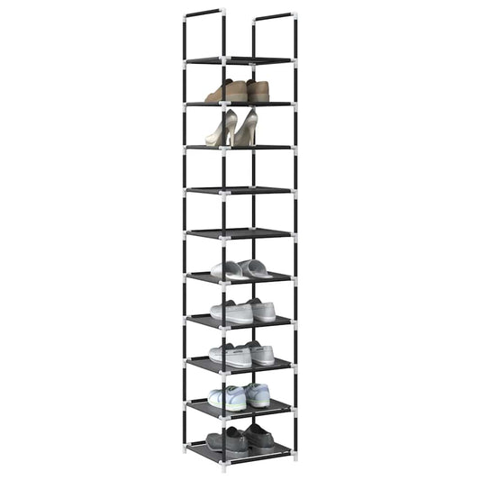 Shoe Rack 10-Tier Black 33x33x174 cm Non-woven Fabric