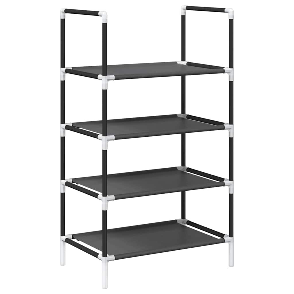 Shoe Rack 4-Tier Black 44x28x77 cm Non-woven Fabric